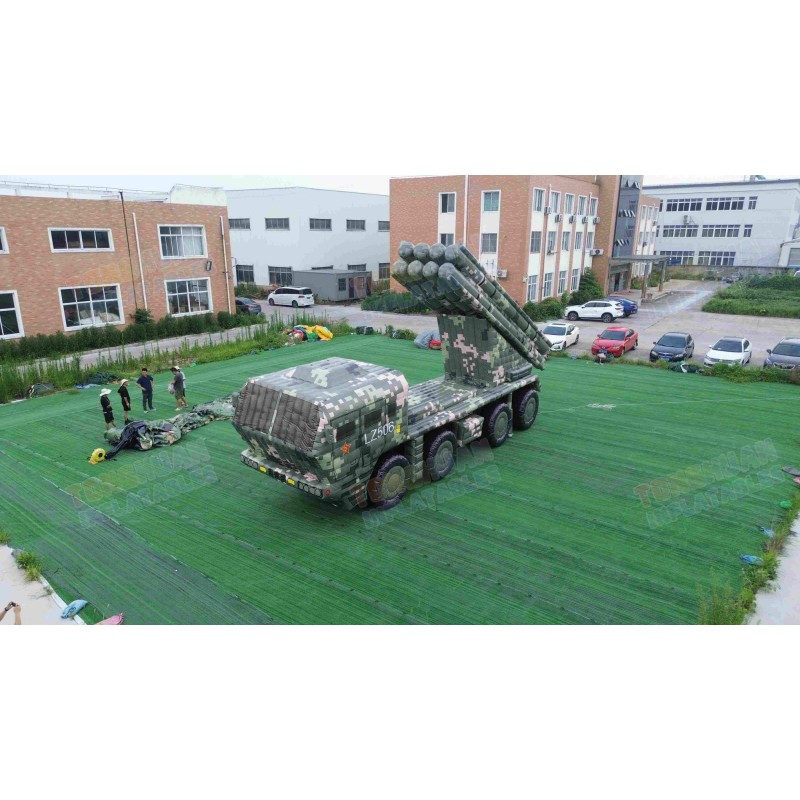 Inflatable Launcher Vehicle Decoy Custom Truck Replica Camouflage Artwork Outdoor Training Display Event Installation Project Presentation Use