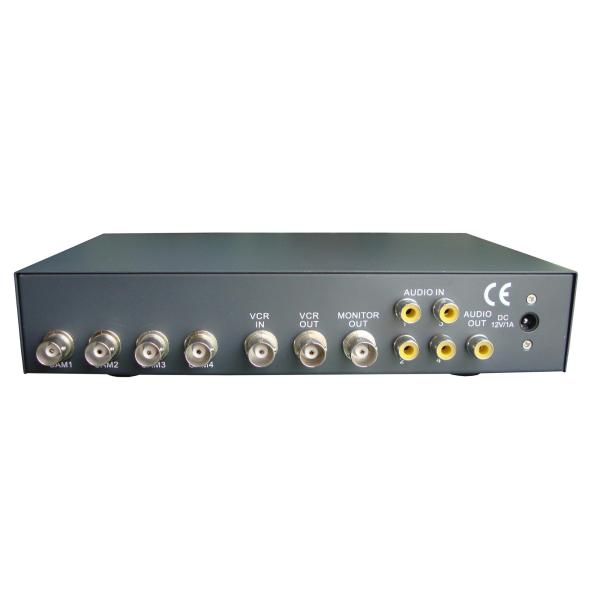 Remote Control 4 Channel Quad Multiplexer , Custom Cctv Quad Video Processor