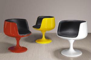 China Fiberglass Tea Room Chairs For Bar Furniture , PU Leather Coffee Cup Chairs on sale