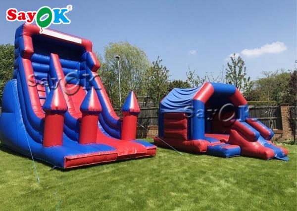 Quality Inflatable Bouncy Slides Custom Kids Inflatable Bounce House Blue And Purple Inflatable Jumping Bouncer for sale