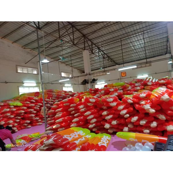 Customizable Rainbow Popsicle Inflatable Float with Thickened 0.35mm Eco-PVC and Leak-Proof Design for Pool and Beach