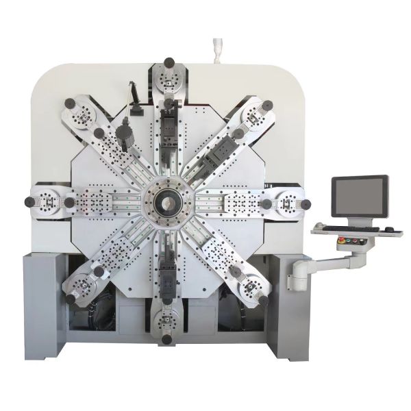 Camless CNC Spring Making Machine , 12 Axes Wire Forming Machine