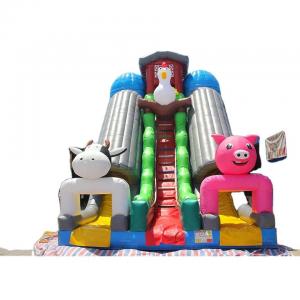 Wholesale EN71 Double Slide Farm Animal Inflatable Water Slides Blow Up Water Bouncy Castle from china suppliers