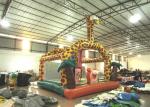 Amusement Park Custom Made Inflatables Giraffe Bounce Combo Enviroment -