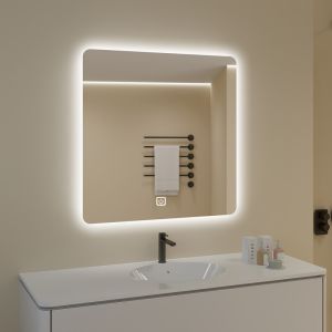 Waterproof Defogger Touch Switch Rectangular Smart Bathroom Mirror