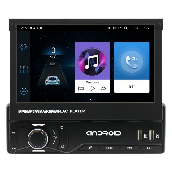 Single Knob Telescopic Universal Android Car Stereo 7 Inch Universal Android Player