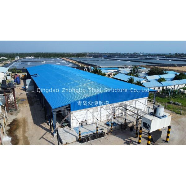 Completed steel structure building showcasing modern industrial design features