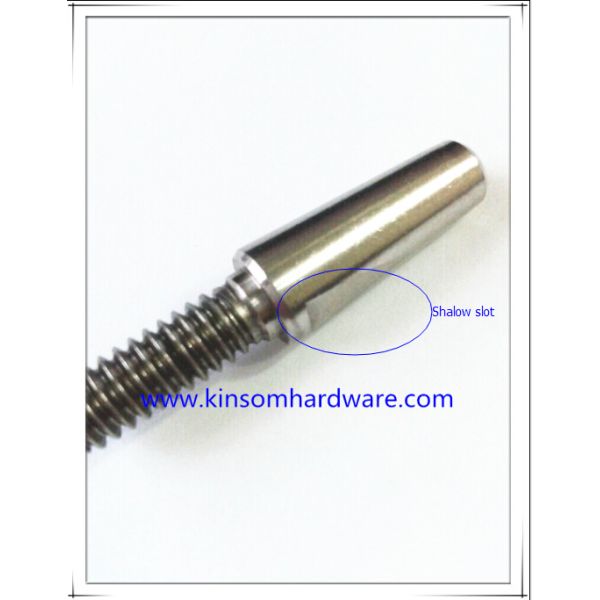 Special SUS screw with shallow slot machining part