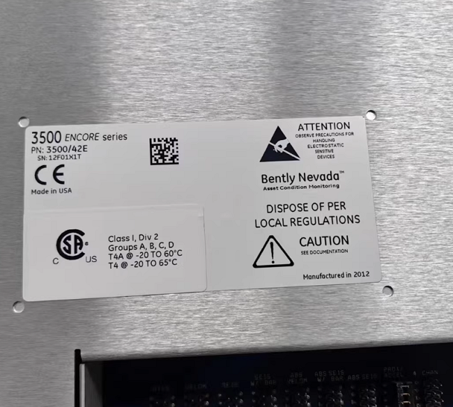 Bently Nevada 3500/42E-00-00 Vibration Monitor 285691-01 Proximitor Seismic Monitor 4 Channel