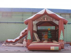 China Christmas Inflatables Decorations Bounce House Slide Combo With Slide During Winter on sale