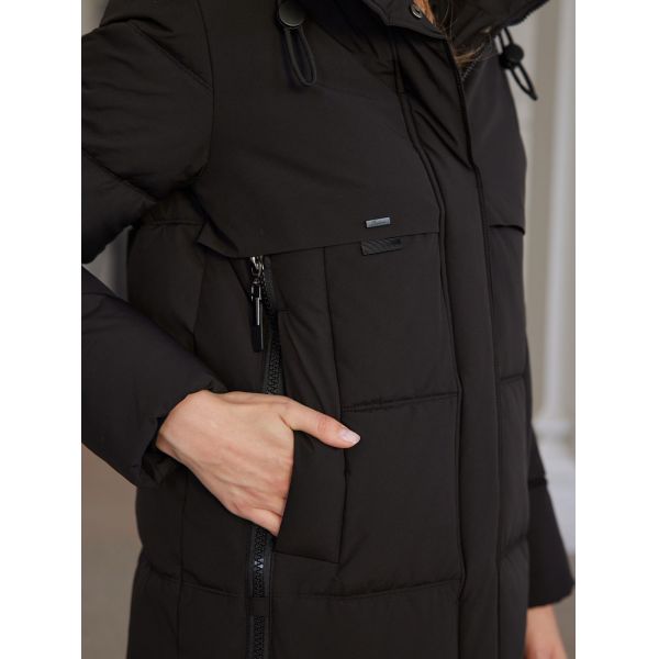 Fluff Womens Puffer Coat Mid Length Size 42-50 Knee Length Down Parka