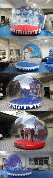 4m Big Inflatable Lawn Snow Globe / Blow Up Snow Globe Decoration