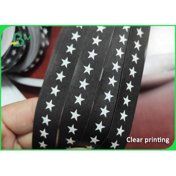 black printed straw paper