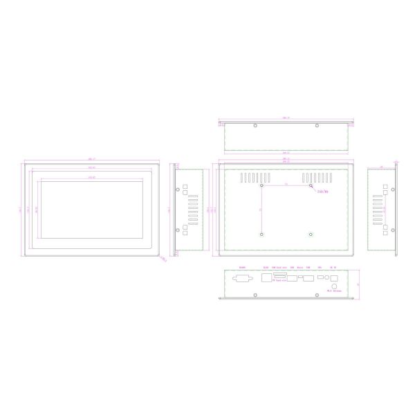 Front Panel Industrial Android Tablet PC Full Viewing Angle 1024X600 Resolution