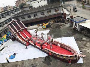 Wholesale Giant Long Pirate Theme Inflatable  Water Slide With Pool For Big Event from china suppliers