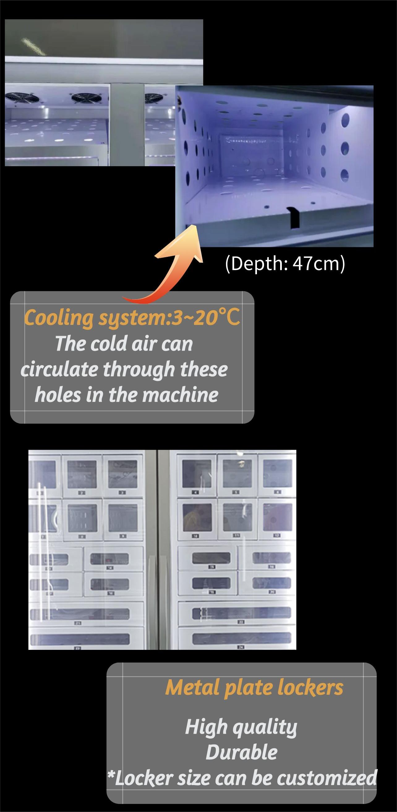 Cup cake Cooling Locker Vending Machine With 22 Inch Screen 110V