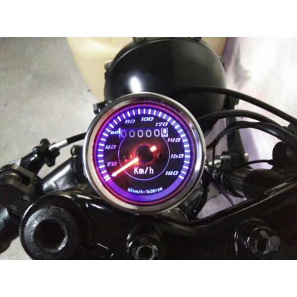 180KM LED Light Motorcycle Digital Speedometer DC12V Double Color