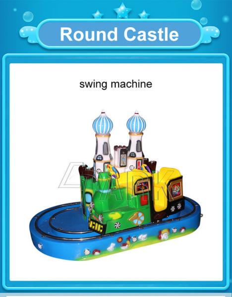 Coin Operated Small Train Ride On Track Round Castle Different Color 100KG