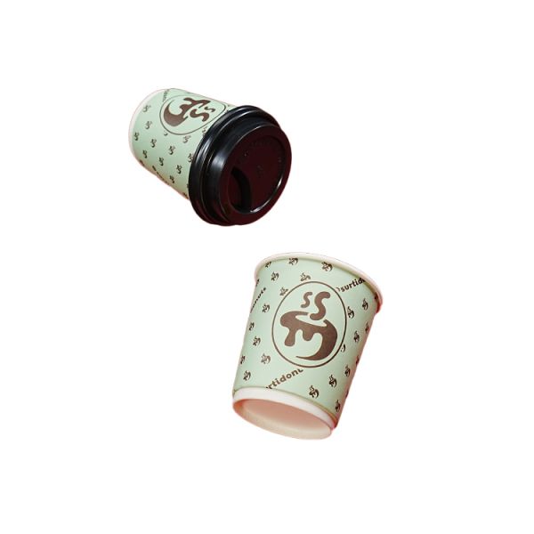 Disposable coffee paper cups are biodegradable customized coffee shop takeaway paper cups