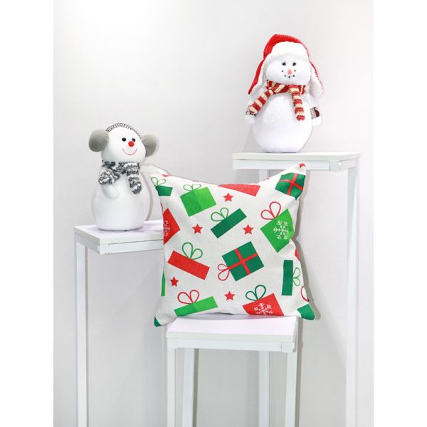 Christmas Pattern Printed Office Canvas Pillowcase With Zipper