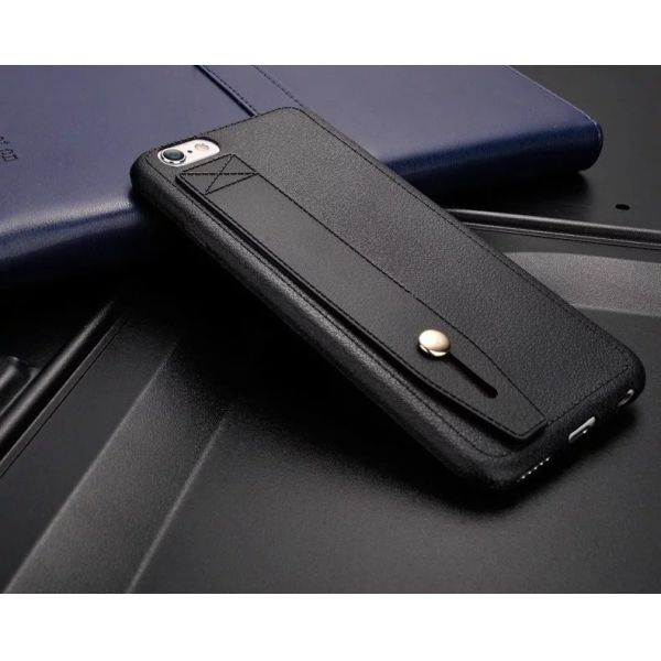Leather pattern TPU pure color shockproof ultra thin brown soft case with stand for IphoneX 8 7plus 6s