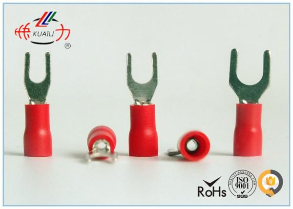Quality Red SV series Copper Electrical Insulated Wire Spade Connectors AWG 22~16 for sale