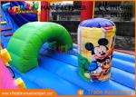 Pvc Mickey Mouse Commercial Inflatable Bounce House With Slide Easy To Carry