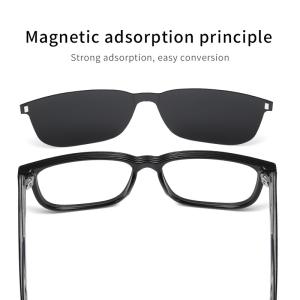 Wholesale Absorbing Polarized Magnetic Sunglasses Two Lenses Square Men'S Myopia from china suppliers