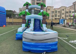 Wholesale Jungle Palm Tree Theme EN71 Inflatable Water Slide With Pool from china suppliers