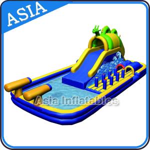 China Outdoor  Inflatable Water Park Slide With Swimming Pool , Inflatable Aviva Water Park on sale