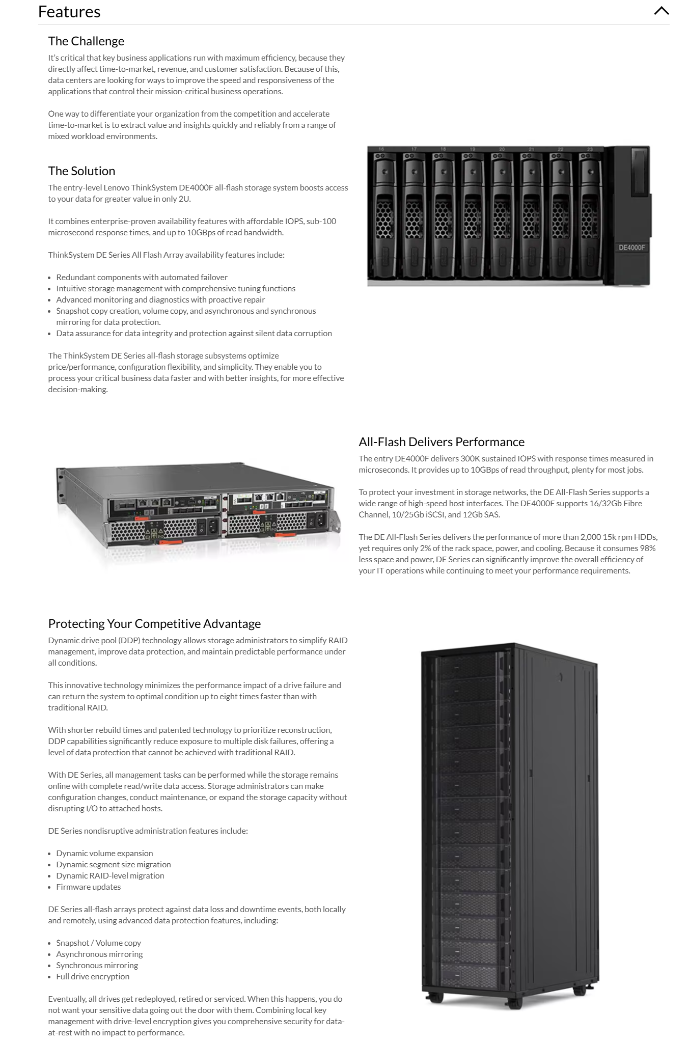 Lenovo ThinkSystem DE4000H Hybrid Storage Dual Controller