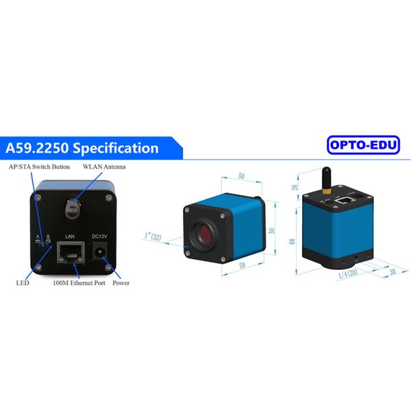 OPTO-EDU A59.2250 WIFI 1080P Digital Microscope Camera