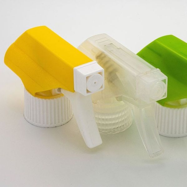 Bais Sprayer Type B 28/400, 28/410 Plastic Trigger Sprayer showing fine mist bottle lids with adjustable nozzle