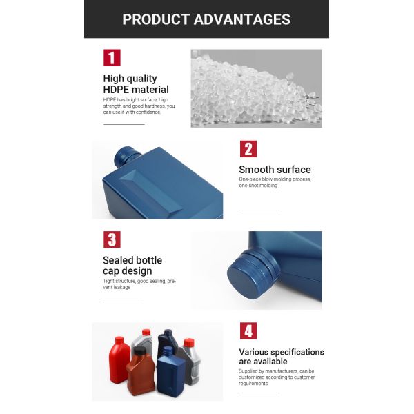 Custom Empty Engine Oil Bottle 1000ml HDPE Plastic Motor Oil Bottles