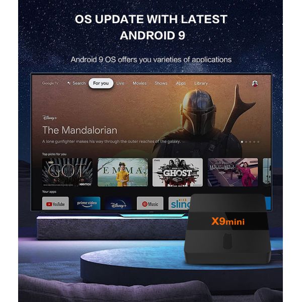 New Android Tv Box Android 9 ATV WIFI BT4.X 1G/8G Best Price Atv Box X9mini With Voice Remote