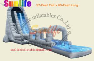 China inflatable water long slip and slide with a pool on sale