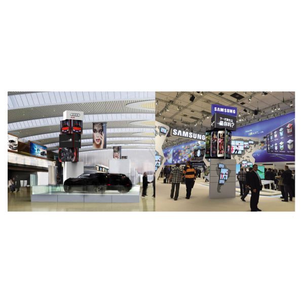 JCVISION Customized Outdoor Digital Signage Display LED Rotating Tower Display