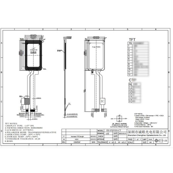 1.47 inch Small LCD Touch Screen 172*320 SPI IPS TFT With ST7789