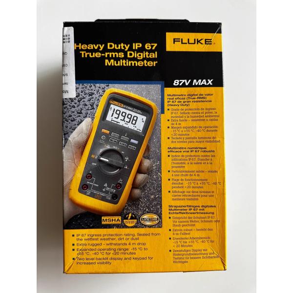 Industrial True-RMS Fluke 87V MAX Multimeter IP67 4 m Drop CAT IV 600 V / CAT III 1000V /1000V 10A, 19999 Count