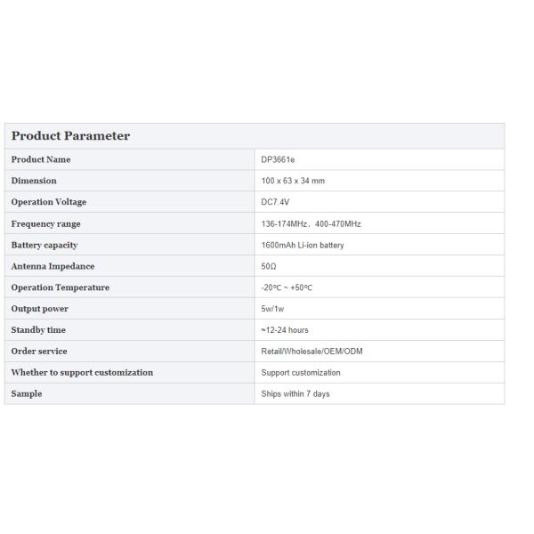 DP3661E Blue tooth 4.0 IP68 Waterproof Dustproof Multi-constellation GNSS Walkie Talke