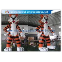 4.5m Standing Tiger Inflatable Cartoon Characters Inflatable Tiger Suit Blow Up for sale