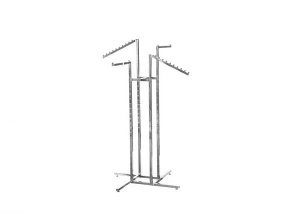 Quality Stainess Steelcloth Rack Stand With Four Arms Hanging Bar , Customized Hanging Clothes Rail for sale