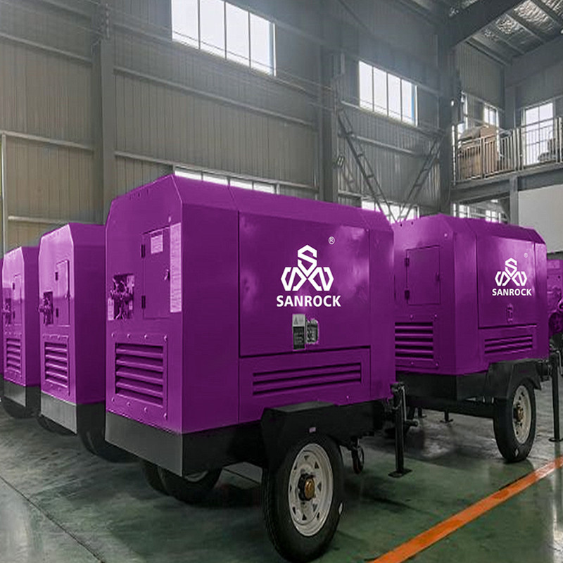 Screw Air Compressor 2 Wheels High Pressure Air Compressor Machine Small Air Compressor
