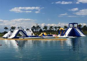 China Customized Giant Green Isle Inflatable Water Park , Inflatable Fun Park For Island on sale