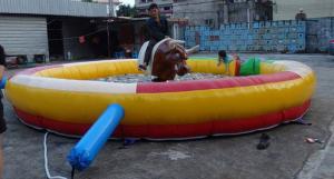 Wholesale Cool Inflatable Sports Games , PVC Material Inflatable Mat with Mechanical Bull from china suppliers