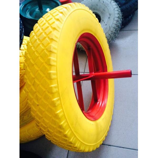 Black Yellow Orange Solid PU Foam Wheels For Barrow