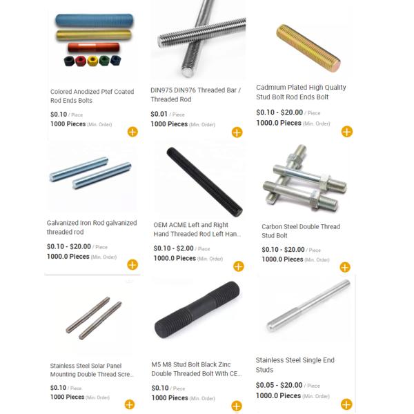 Astm A193 Gr B7 ASTM A193 B7 Thread Rods B7 L7 Stud Bolts With Nuts