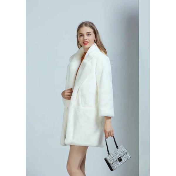 Winter Custom Long Sleeves Faux Fox Fur Coat Faux Rabbit Fur Women Long Faux Fur Coat for Ladies