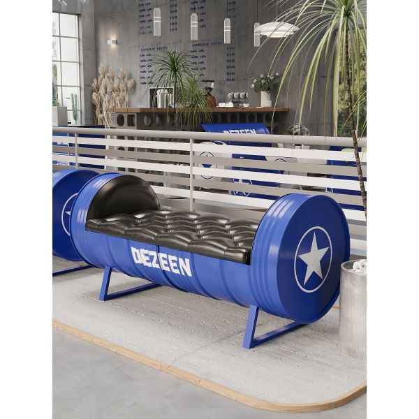 Durable Iron Frame Metal Bench with Premium PU Leather and Compact Design for Coffee Shops and Restaurants