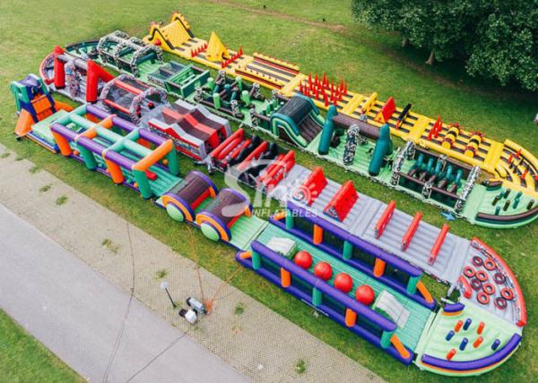 Quality 185 Meters Long Big Adults Inflatable Obstacle Course Course From Guangzhou Inflatables Factory for sale